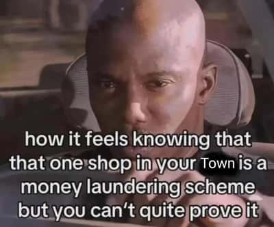 Doakes sus meme knowing a local shop launders money