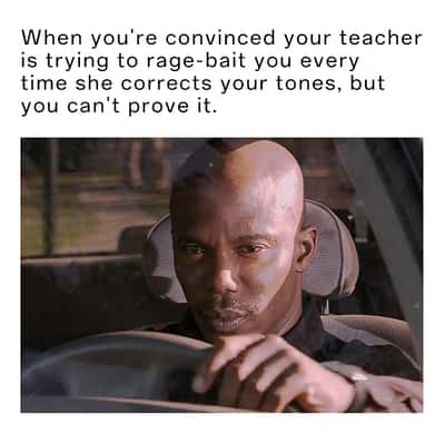 Doakes sus meme giving suspicious stare when you suspect your teacher rage baits you but can't prove it