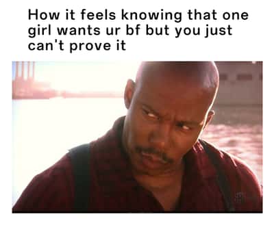 Doakes meme squinting suspiciously knowing one girl wants your boyfriend but you can't prove it