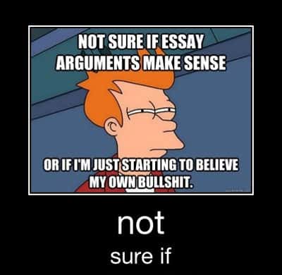 Futurama fry suspicious meme not sure if essay makes sense