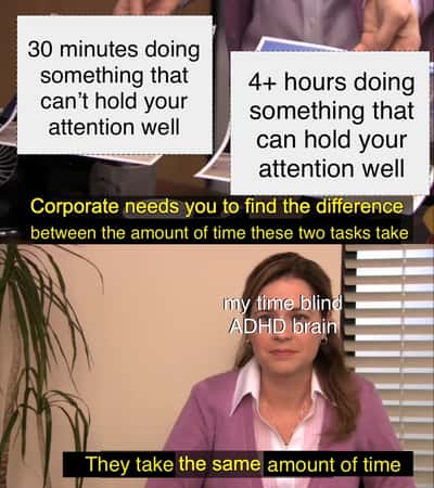 They're the same picture meme adhd time blind tasks