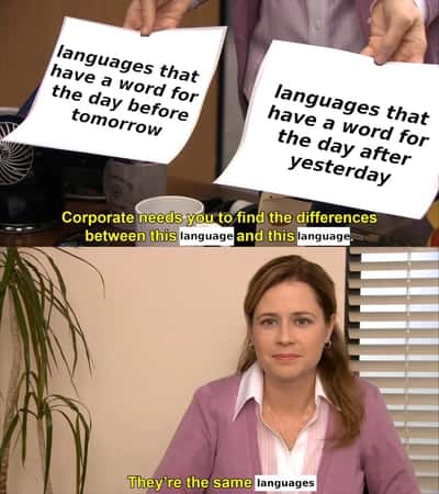 They're the same picture meme comparing identical languages