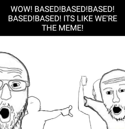 Two soyjaks pointing meme pointing at chaos theory plots after Alan Turing invents computers