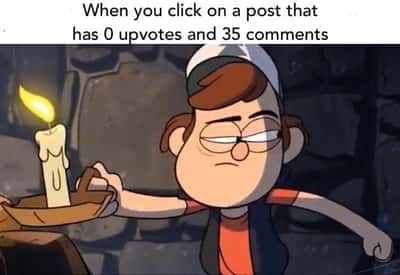 Dipper pines sus meme zero upvote many comment post