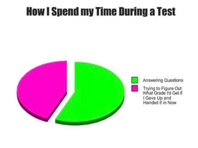 Pie chart meme showing test time split