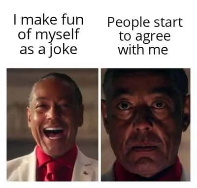 Gus fring meme shocked after people agree with his self joke