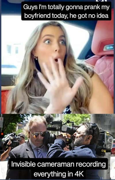 Shocked girl meme prank boyfriend secretly recorded in 4k