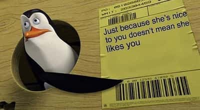 Kowalski pointing meme about unrequited love reality check