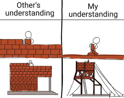 Stickman meme builds odd brick wall