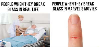 Old man meme break glass vs marvel tiny cut