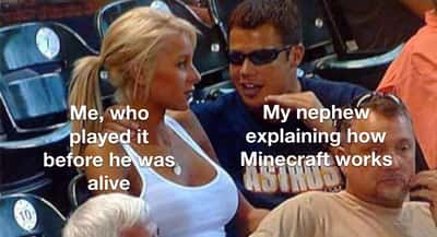 Guy hands on girl's neck meme being lectured by nephew