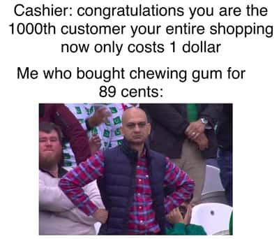 Disappointed bald hands on hips cricket fan meme processing a totally useless win