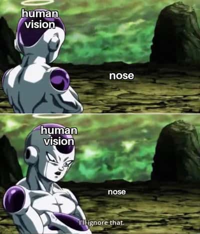 Frieza meme ignores invisible nose
