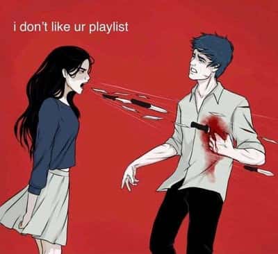 Girl meme stabs man over his playlist