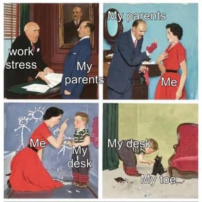 Retro meme stress chain hurt my toe