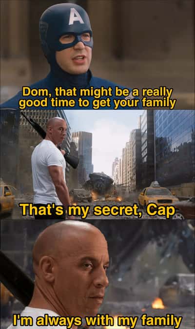 Dom Toretto meme tells Captain America he is always with his family