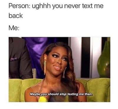 Sassy woman meme claps back at text back complainers