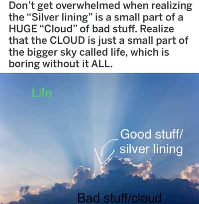 Silver lining meme shows life view