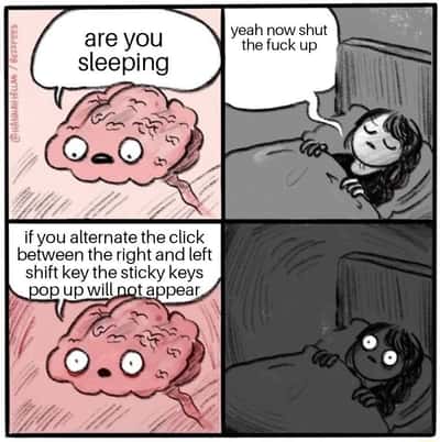 Brain before sleep meme brain brings random tech facts at bedtime