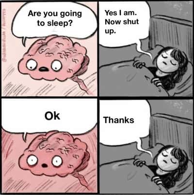 Brain before sleep meme brain keeps chatting when trying to rest
