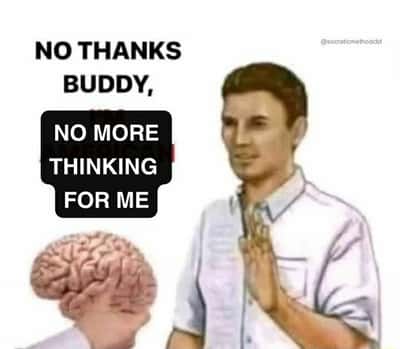 No thanks brain meme refusing to keep overthinking things