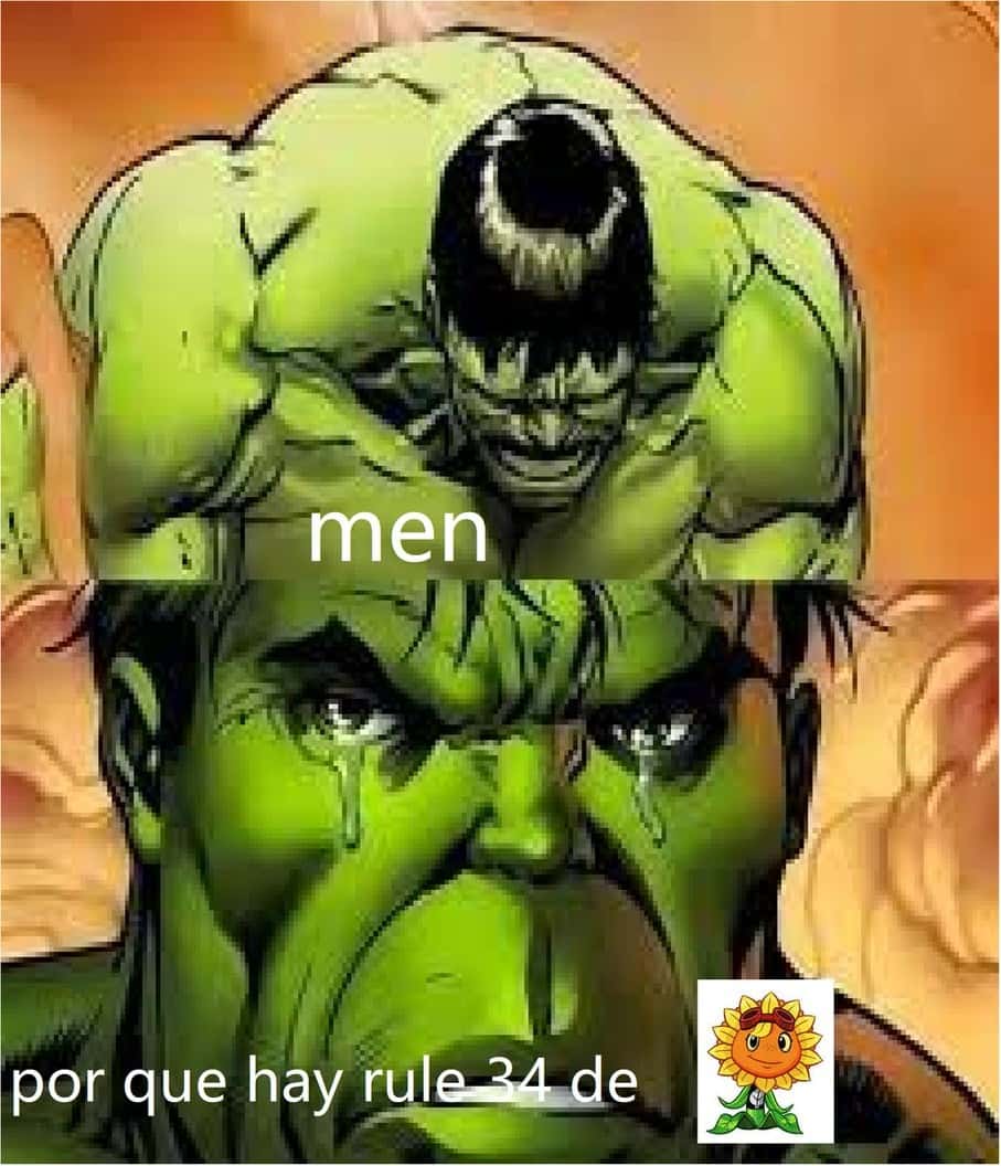 Crying hulk meme sad about rule 34