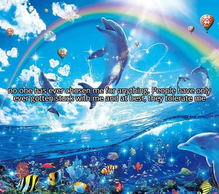 Rainbow dolphin meme feels unwanted