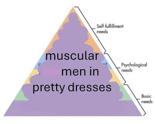 Hierarchy of Needs: Muscular Men In Pretty Dresses Maslow Pyramid Hierarchy Hierarchy of Needs: Muscular Men In Pretty Dresses Maslow Pyramid Hierarchy