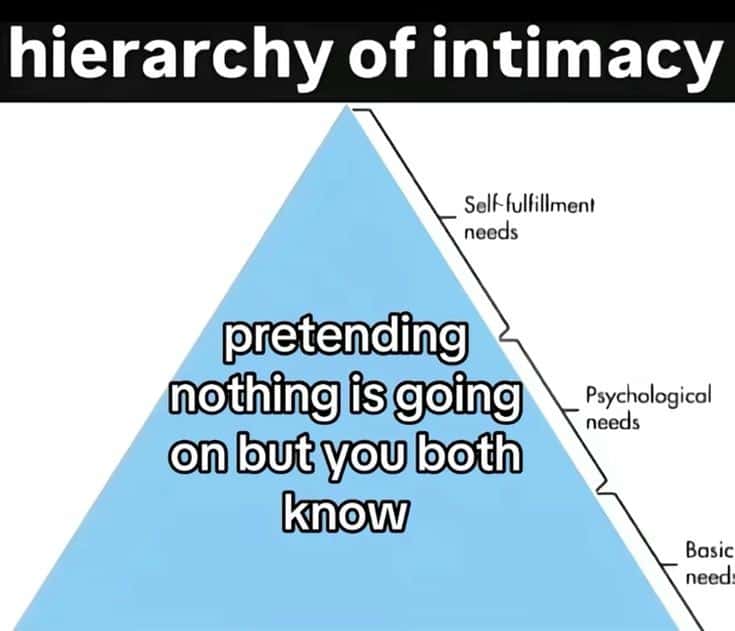 Hierarchy of Needs: Pretending Nothing Is Going On But You Both Know Hierarchy of Intimacy Hierarchy of Needs: Pretending Nothing Is Going On But You Both Know Hierarchy of Intimacy
