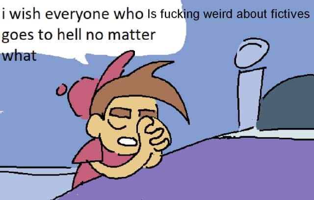 Timmy Turner Praying Meme: i wish everyone who Is fucking weird about fictives goes to hell no matter what