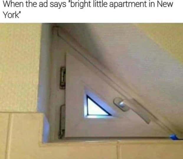 When the ad says "bright little apartment in New York'