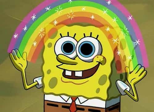 Spongebob rainbow meme template