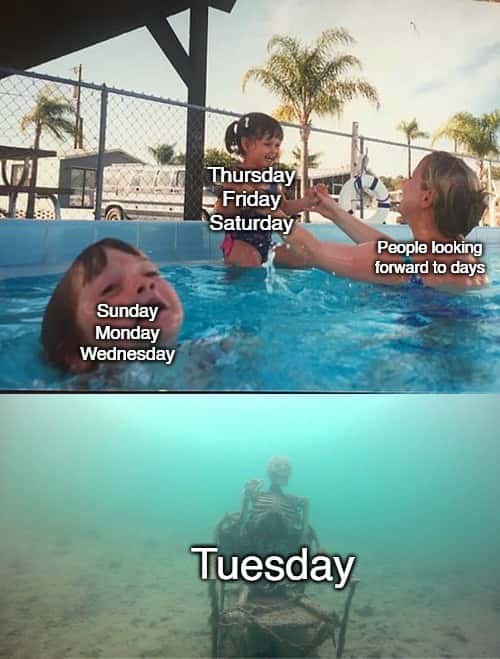 Drowning kid meme craving weekend