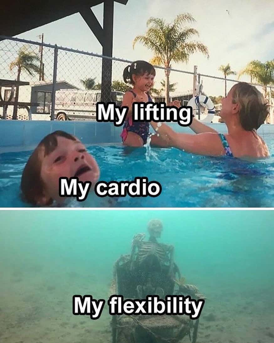 Drowning kid meme gym workout joke