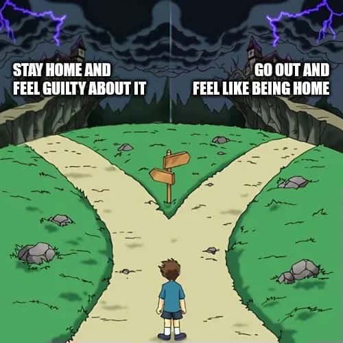 The Two Paths Meme: Stay Home Guilt vs Go Out Home