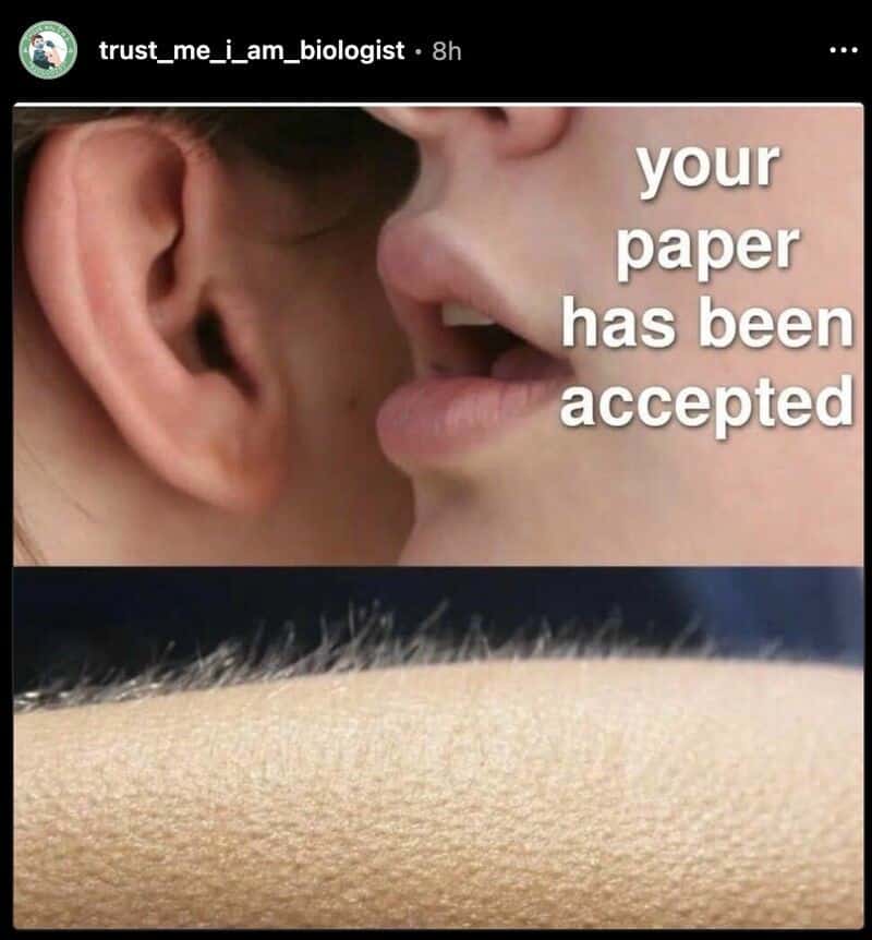 Whisper in Ear Goosebumps: Biologist Paper Accepted Meme Whisper in Ear Goosebumps: Biologist Paper Accepted Meme
