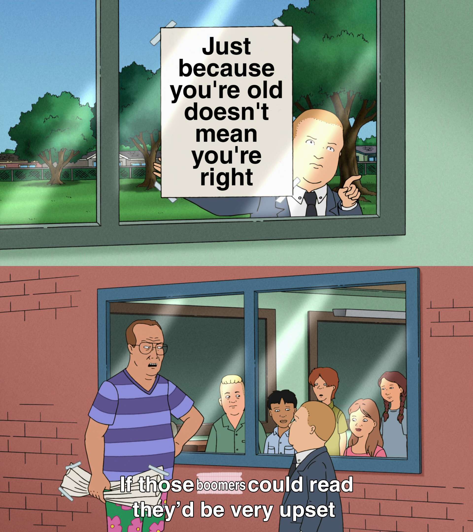 If those kids could read meme calling out boomers