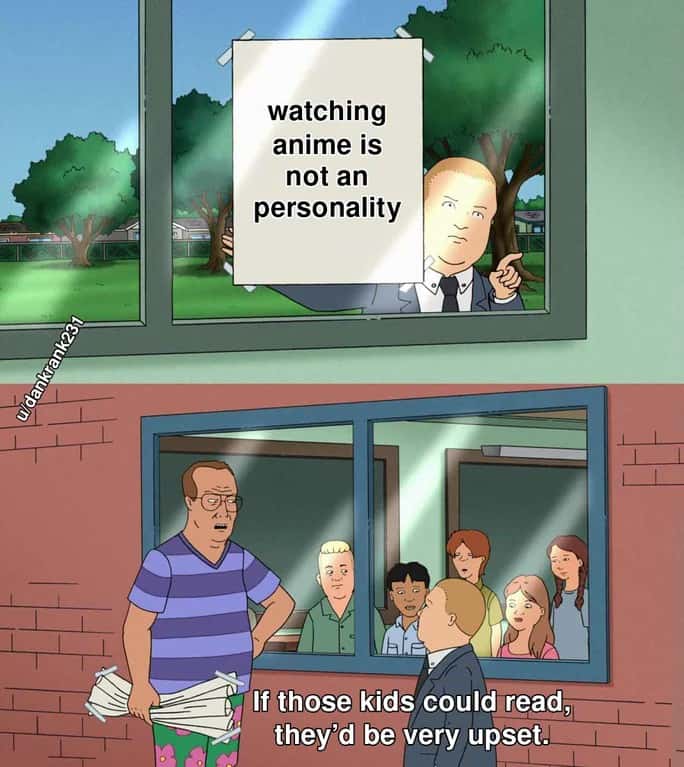 If those kids could read meme anime isn't a personality