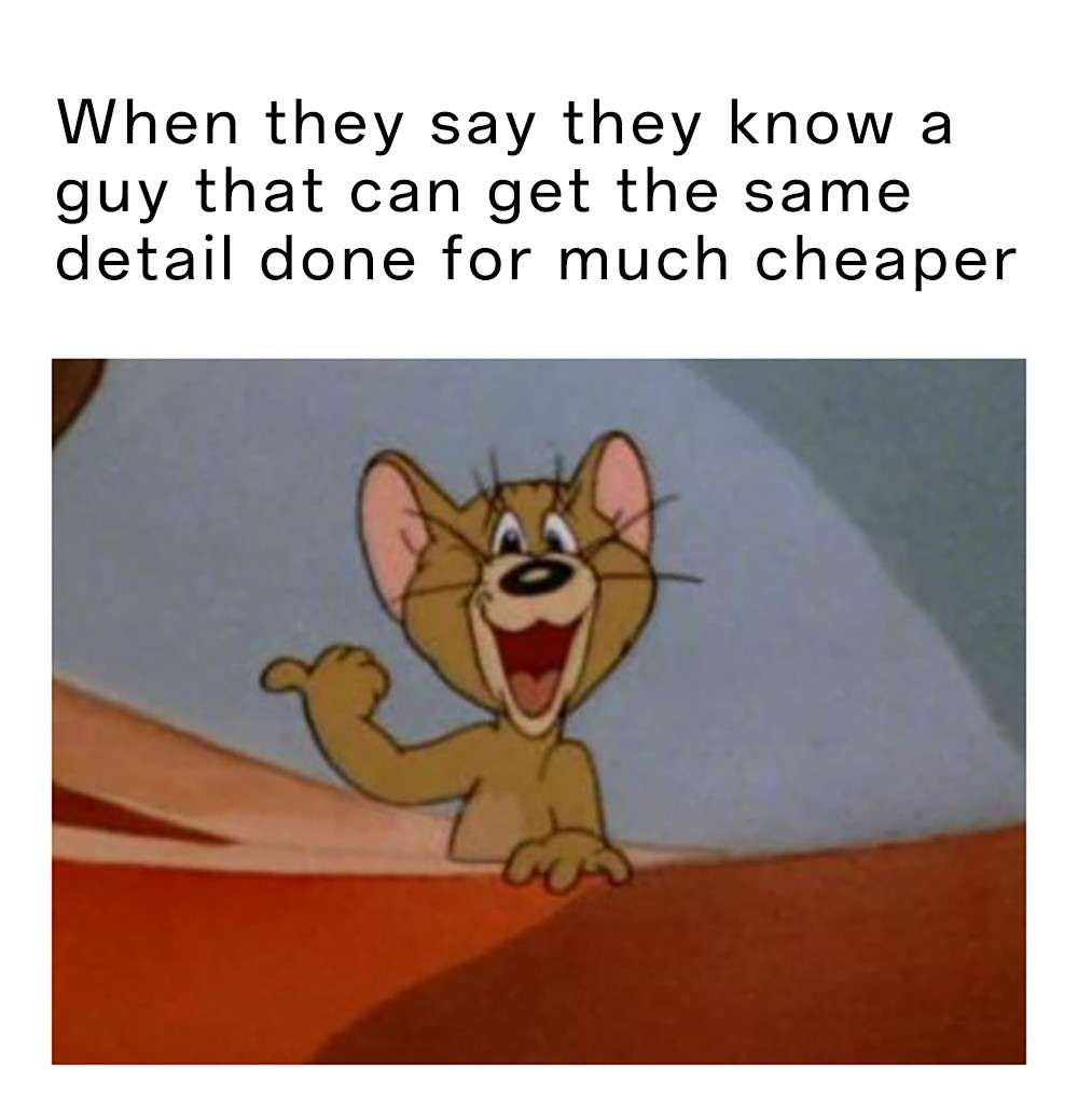 Jerry pointing meme points to cheaper guy