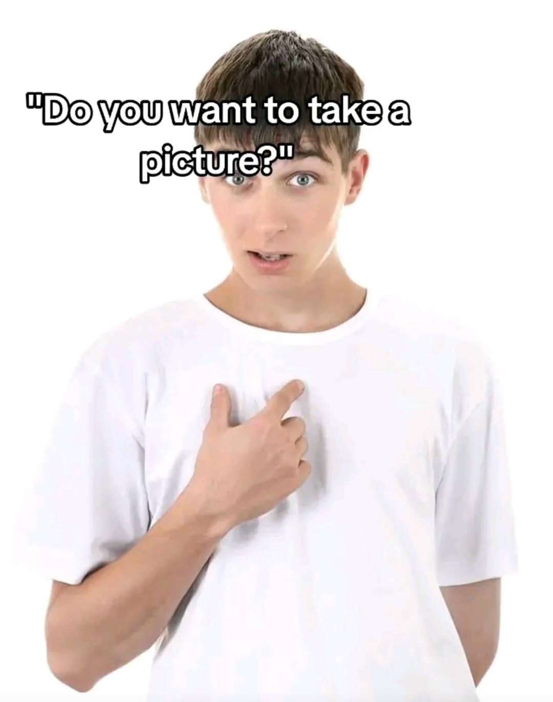 Guy pointing at himself meme asking to take a picture Guy pointing at himself meme asking to take a picture