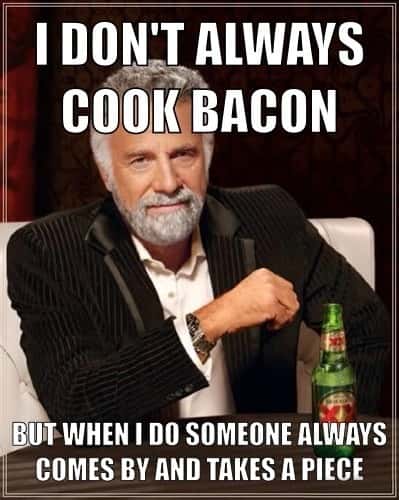 Dos Equis meme cooks bacon and someone steals a piece
