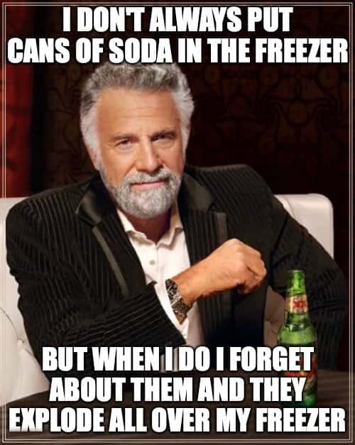 Dos Equis meme forgets soda in freezer disaster