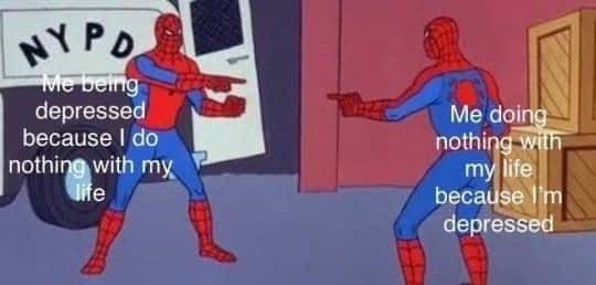 Spider-Man pointing meme depression