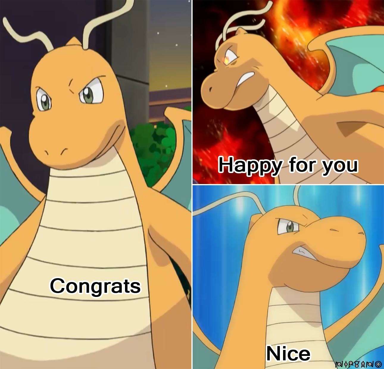 Congrats happy for you meme pretending to congratulate others while holding back seething hidden rage
