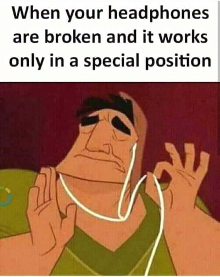 Pacha perfect meme adjusting broken headphones in special position