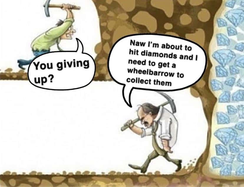 Digging for diamonds meme quits inches from diamonds