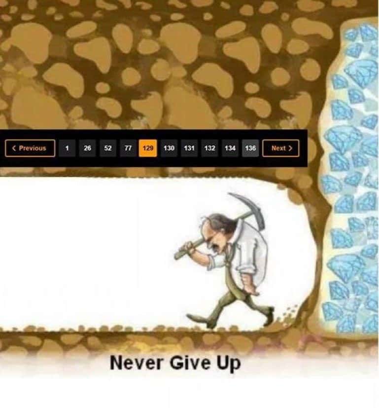 Digging for diamonds meme gives up before finding diamonds