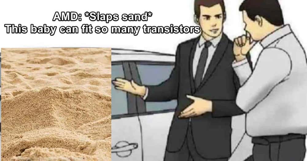 Slaps roof of car meme fits so many transistors