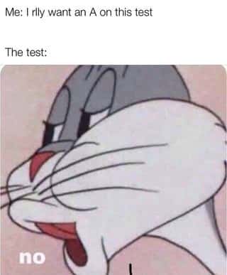 Bugs bunny no meme denies you getting an a on test