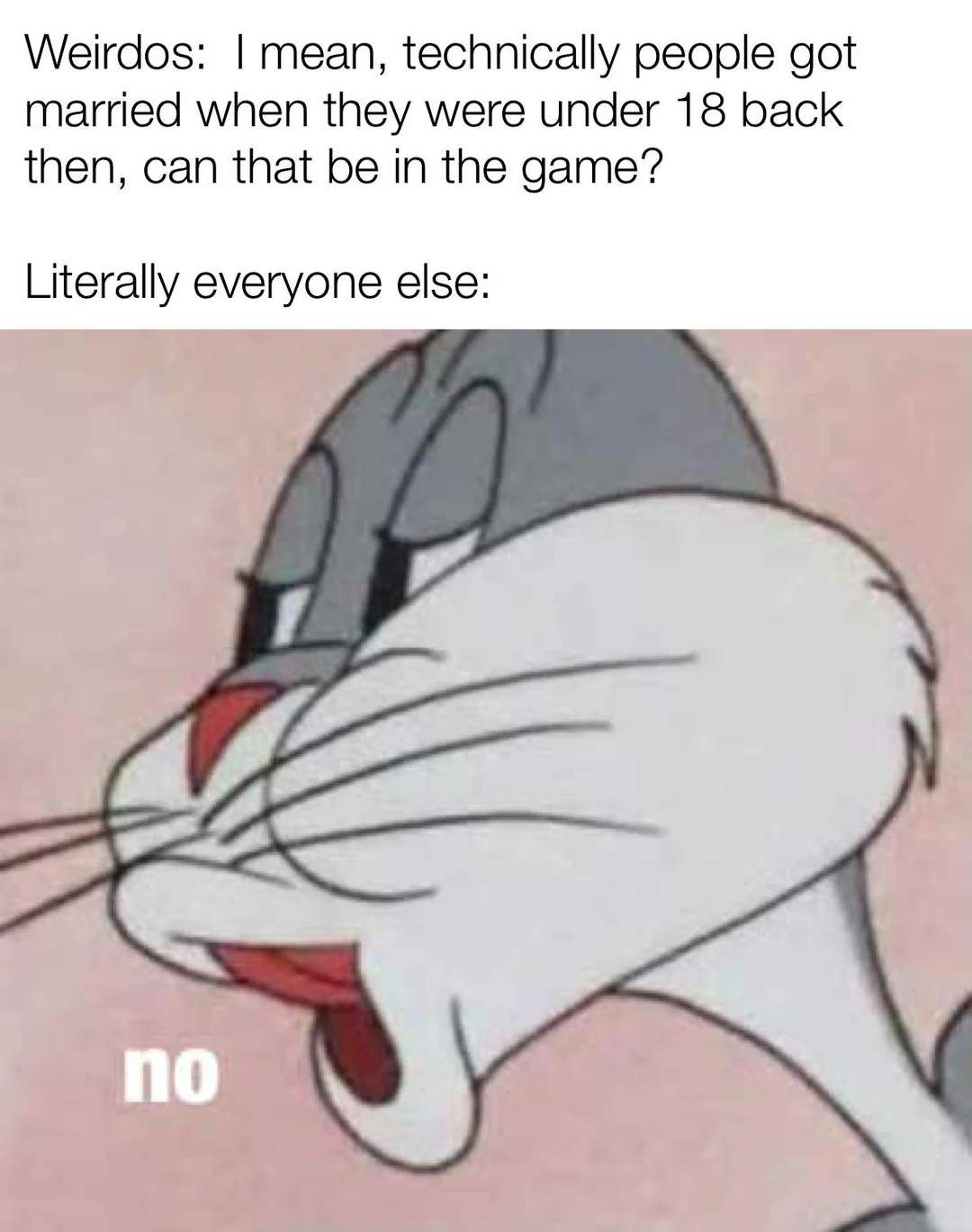 Bugs bunny no meme rejecting bad game ideas